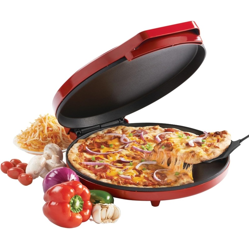 Betty Crocker Countertop Pizza Maker, 1440-Watt Pizza Maker Machine for Home, BC-2958CR, Red