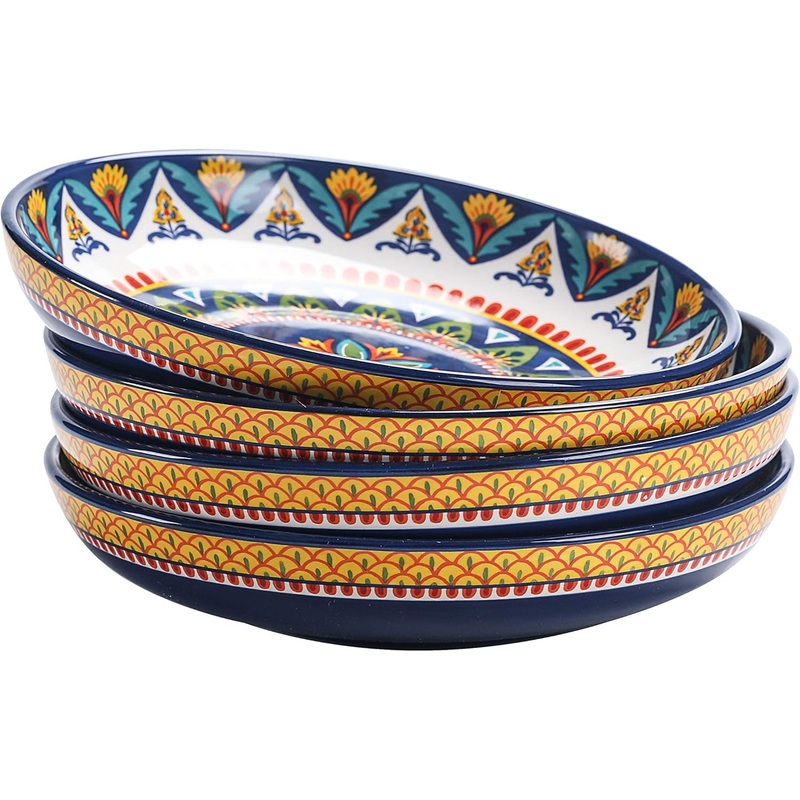 Bico Havana 35oz Dinner Bowls, Set of 4, for Pasta, Salad, Cereal, Soup & Microwave & Dishwasher Safe
