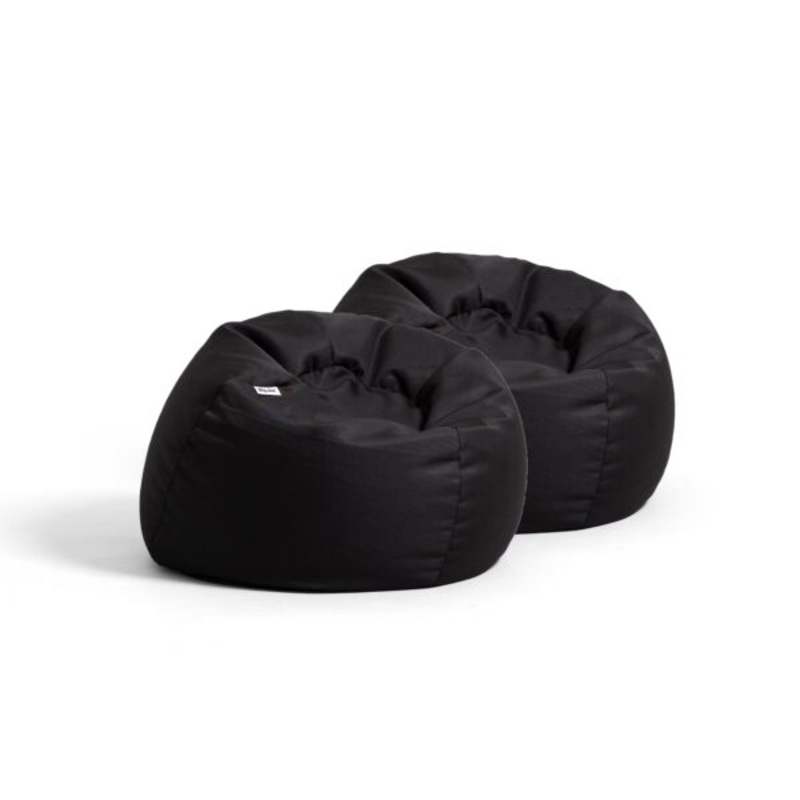 Big Joe Dot Bean Bag Chair 2-Pack, Gabardine Kids, 2ft, Black
