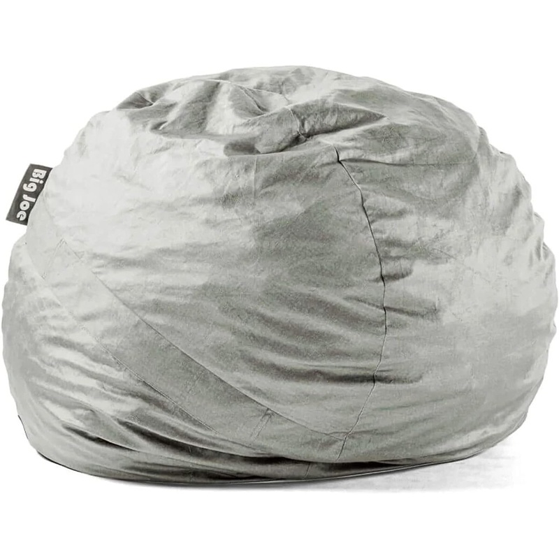 Big Joe Fuf Large Foam Filled Bean Bag Chair with Removable Cover, Fog Lenox, Durable Woven Polyester, 4 feet Big