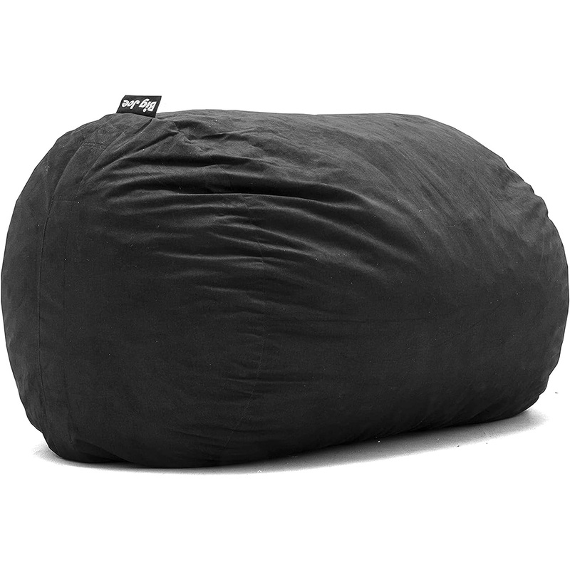 Big Joe Fuf XL Foam Filled Bean Bag Chair with Removable Cover, Black Lenox, Durable Woven Polyester, 5 feet Giant