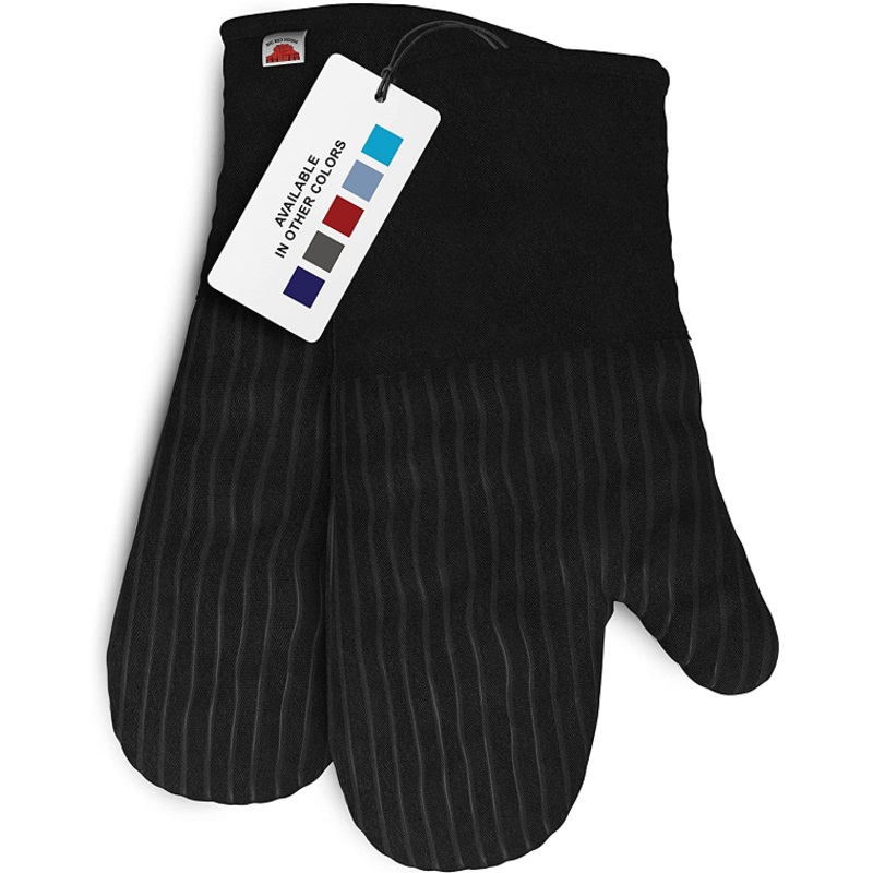 BIG RED HOUSE Oven Mitts, with The Heat Resistance of Silicone  Black