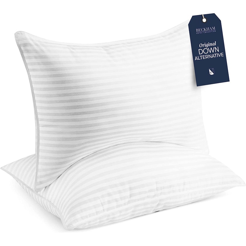 Beckham Hotel Collection Bed Pillows King Size Set of 2  Down Alternative Bedding Gel Cooling Big Pillow for Back, Stomach or Side Sleepers