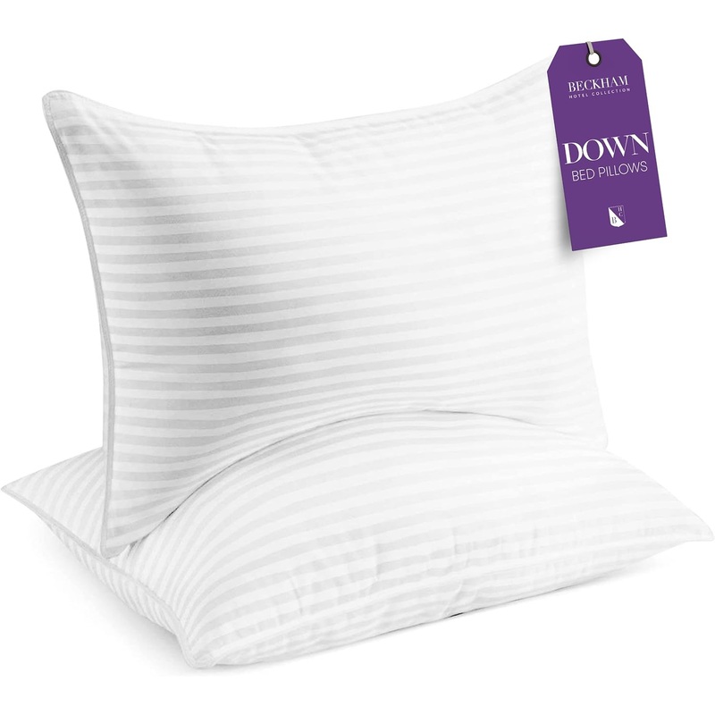 Beckham Hotel Collection Bed Pillows Queen/Standard Size Set of 2  Down Pillow for Sleeping  Back, Stomach or Side Sleepers