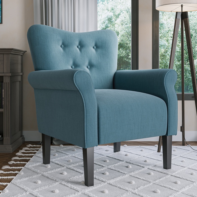 BELLEZE Accent Chair Armchair for Living Room  Allston (Baby Blue)