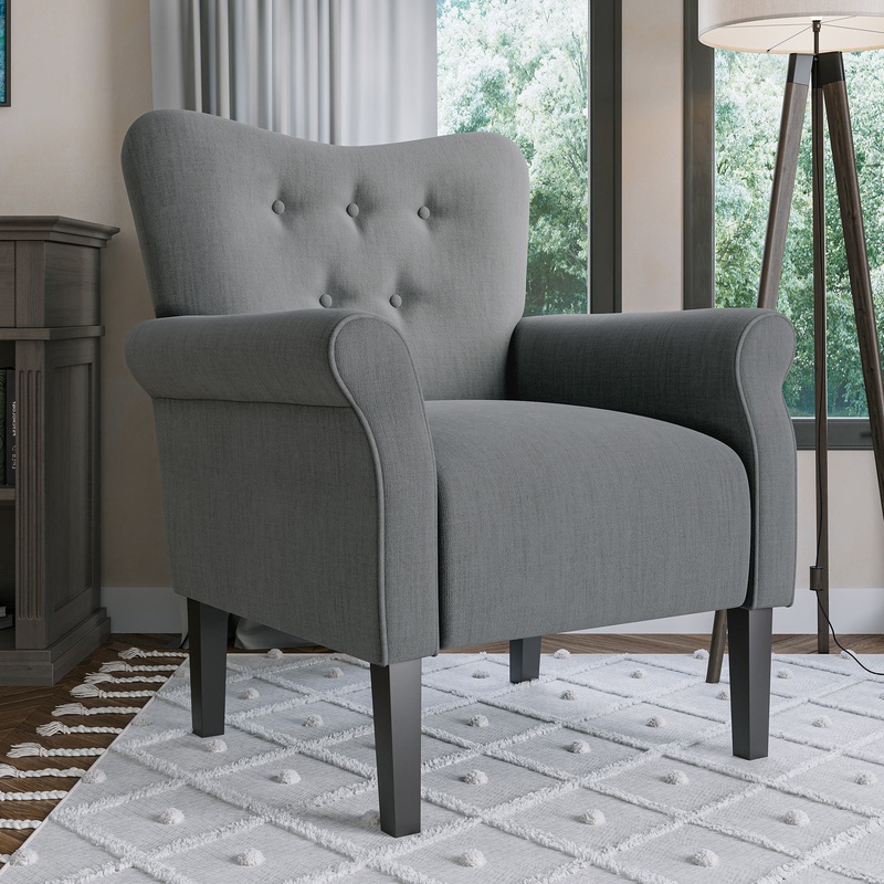 BELLEZE Accent Chair Armchair for Living Room  Allston (Gray)