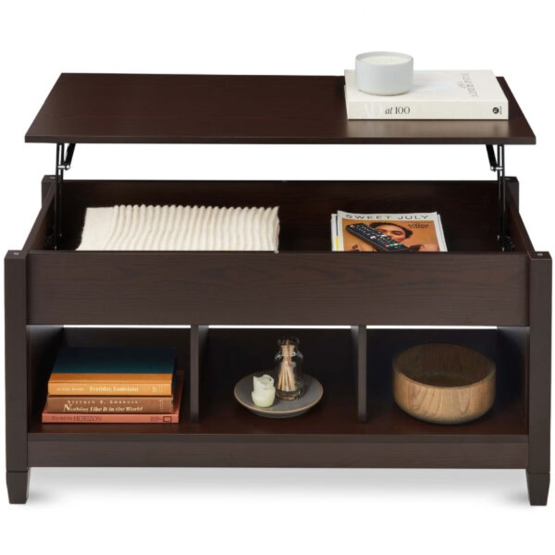 Best Choice Products Lift Top Coffee Table, Multifunctional Accent Furniture w/ Hidden Storage  Espresso