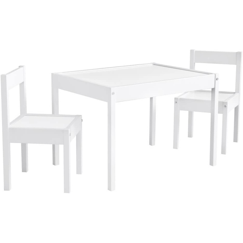 Baby Relax Hunter 3 Piece Kiddy Table and Chair Set, White (DA7501W)