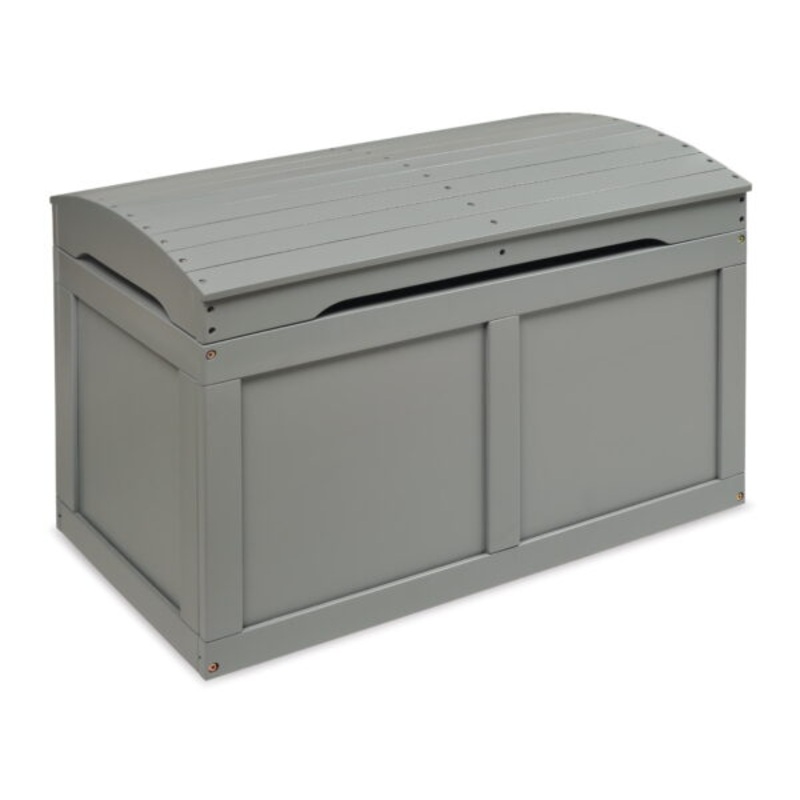 Badger Basket Kids Hardwood Barrel Top Toy Chest 3.9 Cu ft. Capacity  Gray