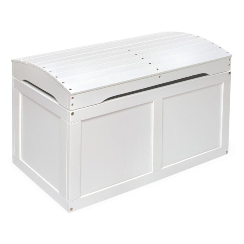 Badger Basket Kids Hardwood Barrel Top Toy Chest 3.9 Cu ft. Capacity  White