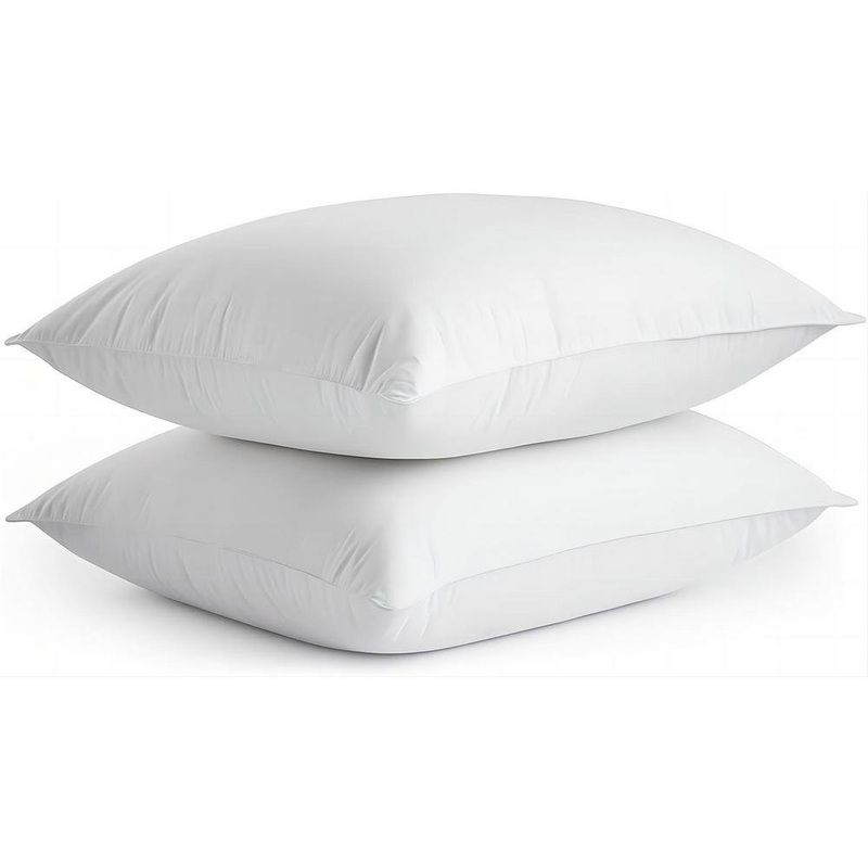 Bafode 100% Cotton Medium Firm Goose Down Feather King Pillows Set of 2, Bedding Pillow for Back, Stomach or Side Sleepers