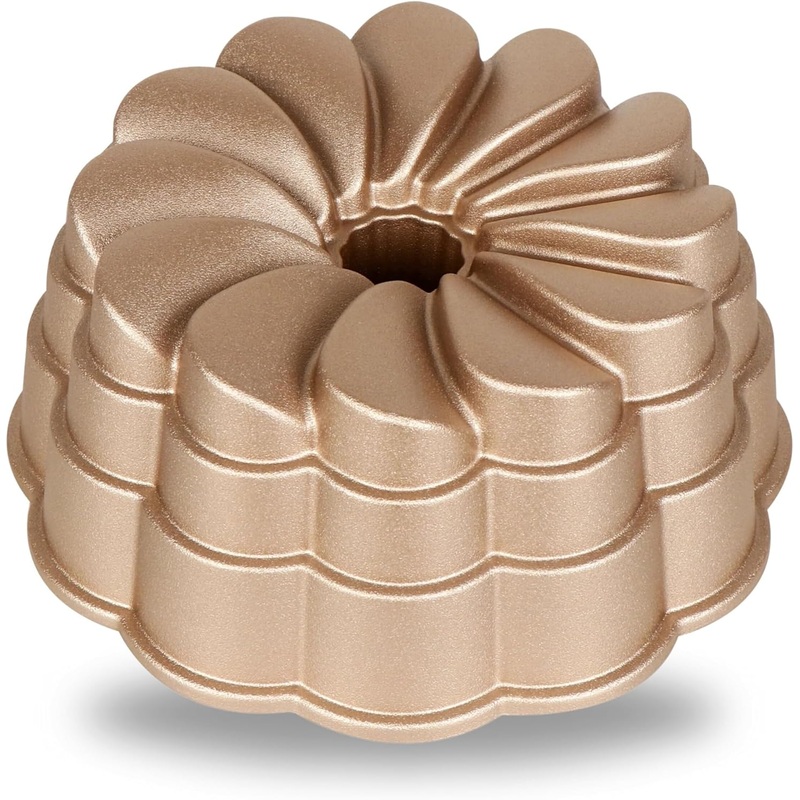 Bakers Secret for Fluted Cake Pan, Fluted Cake Pans, Perfect for Fluted Cakes, Die Cast Aluminum Cake Pans, 2 Layers Non-stick Coating, Novelty Cake Pan  The Cast Aluminum Collection (Petal)
