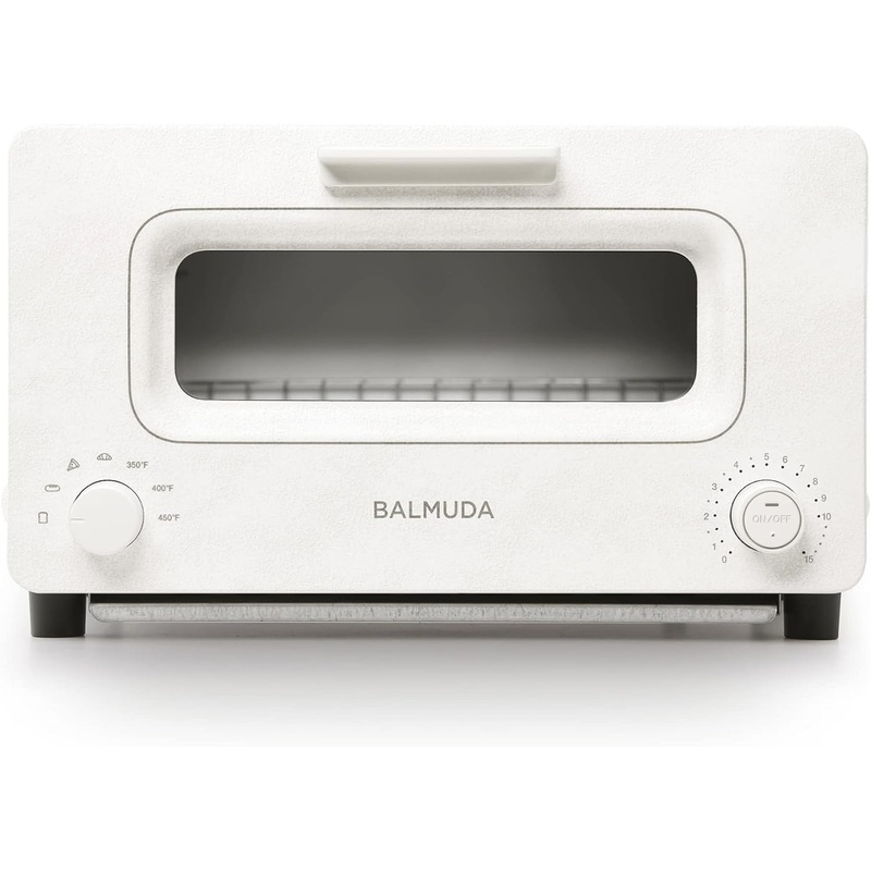 BALMUDA The Toaster | Steam Oven | 5 Cooking Modes  Sandwich Bread, Artisan Bread, Pizza, Pastry, Oven | Compact Design | Baking Pan | K01M-WS | White | US Version