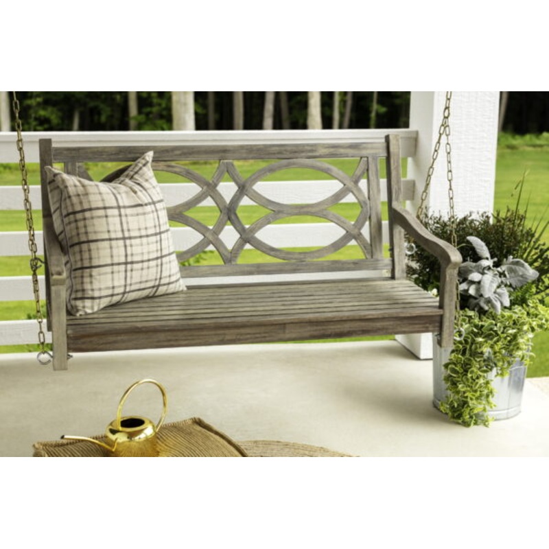 Barrington&Home 4 Decorative Porch Swing in Gray Wire Finish with Chains
