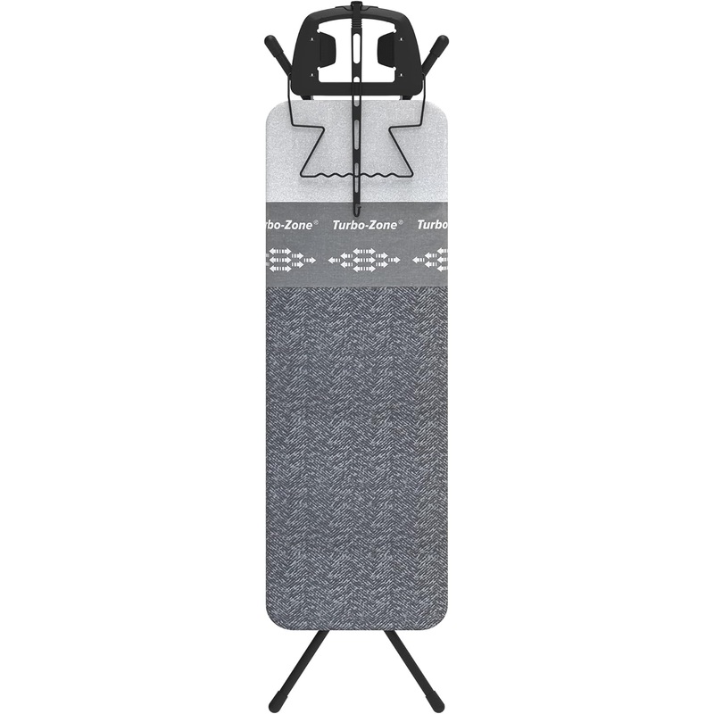 Bartnelli Heavy Duty Ironing Board 4815 | Designed & Made in Europe with Patent Technology, Turbo & Park Zone, Features: 4 Layer Cover &Pad,Height-Adjustable,4 Premium Steel Legs,Upgraded Iron Rest- Denim Gray