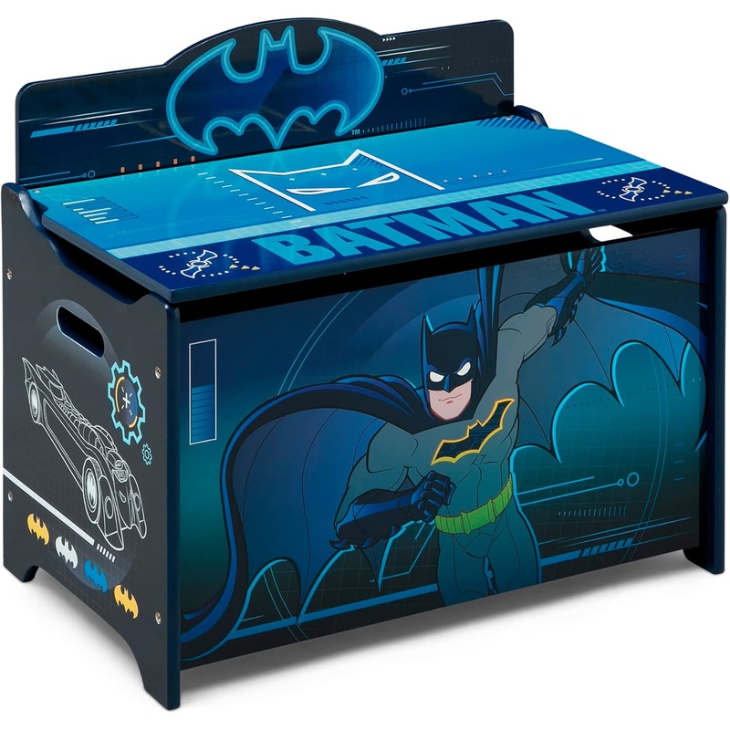Batman Deluxe Toy Box by Delta Children Greenguard Gold Certified, Black/Blue