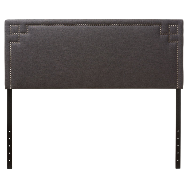 Baxton Studio Geneva Modern and Contemporary Dark Grey Fabric Upholstered Twin Size Headboard,Wholesale Interiors