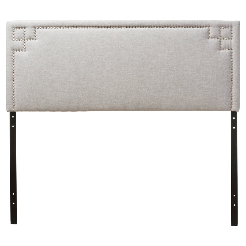 Baxton Studio Geneva Modern and Contemporary Upholstered Headboard, Queen, Greyish Beige