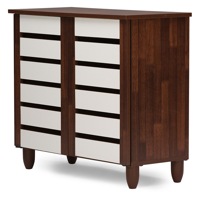 Baxton Studio Gisela 2 Door Shoe Cabinet, Brown