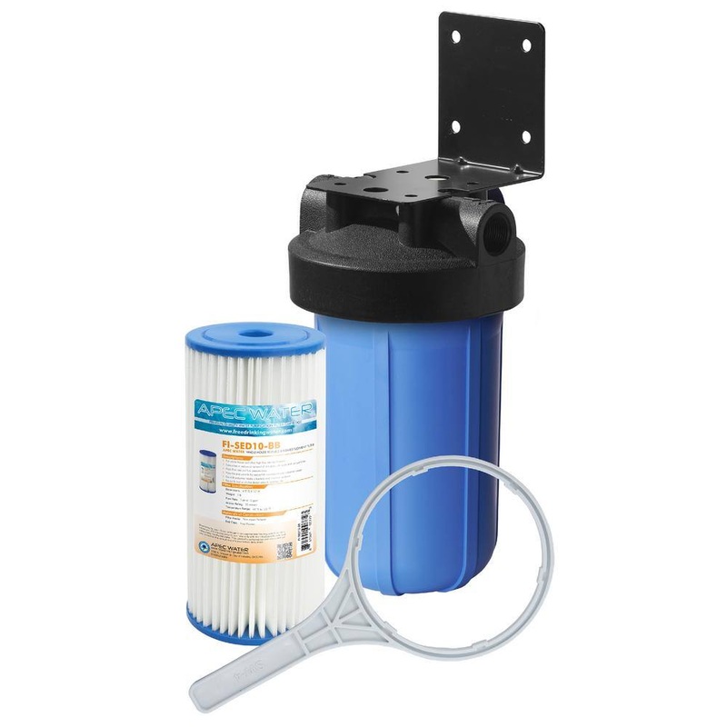 APEC Water Systems CB1-SED10-BB All Purpose 1-Stage Whole House Water Filtration System With 4.5 ix 10 in. Reusable and Washable Pleated Sediment Filter