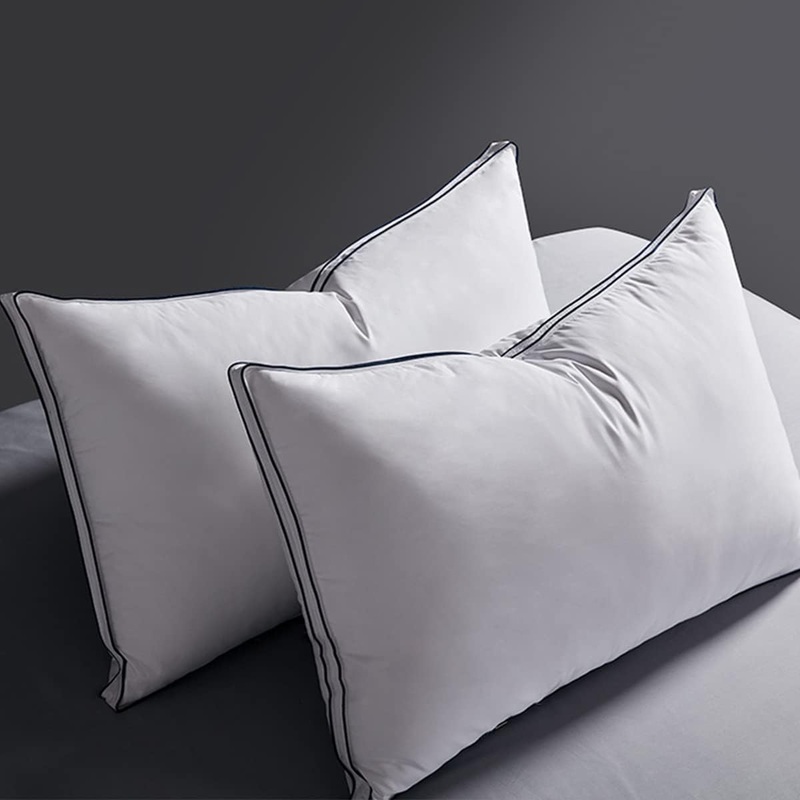 APSMILE Organic Goose Feathers & Down Pillow for Sleeping, 2 Pack Queen Size Gusseted Pillow Inserts, Hotel Collection Medium Bed Pillow Set for Stomach, Side and Back Sleepers, 2030