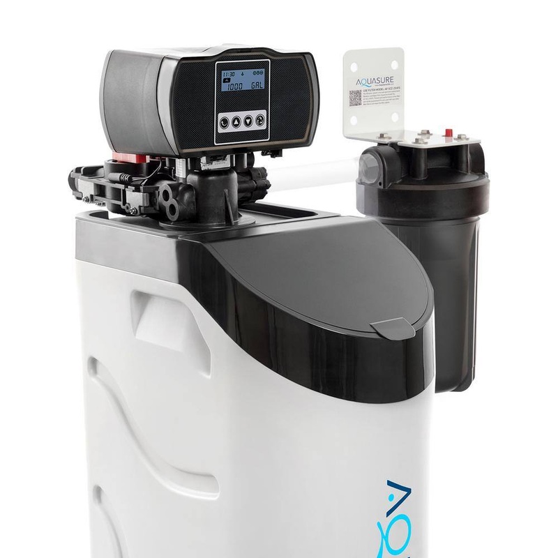 AQUASURE AS-HL32FM Harmony Lite All-In-One Water Softener Triple Purpose Pre-Filter, 32,000 Grain, Iron Reducing Fine Mesh Resin