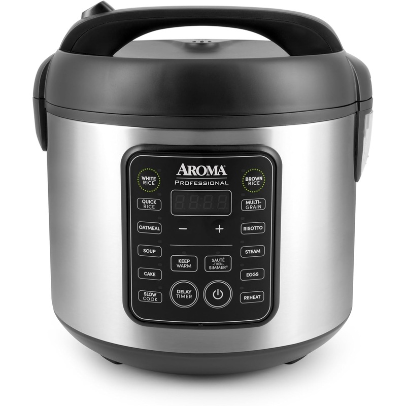 Aroma Housewares ARC-5200SB 2O2O Model Rice & Grain Cooker, Saut, Slow Cook, Steam, Stew, Oatmeal, Risotto, Soup, 20 Cup 10 Cup uncooked, Stainless Steel
