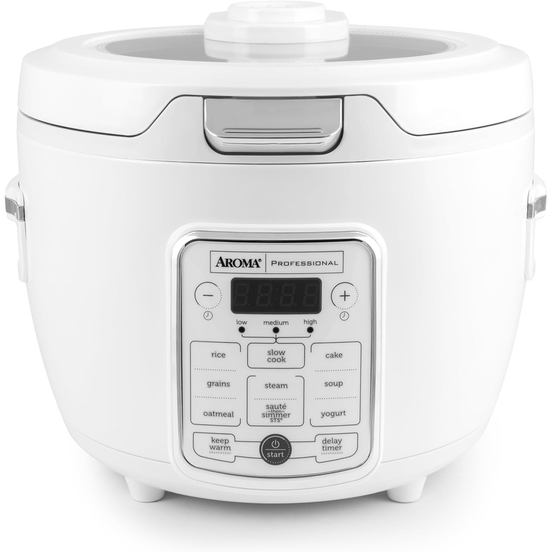 Aroma Housewares Professional 20-Cup(cooked) / 4Qt. Digital Rice Cooker/Multicooker, Automatic Keep Warm and Saut-then-Simmer Function, white (ARC-1230W)
