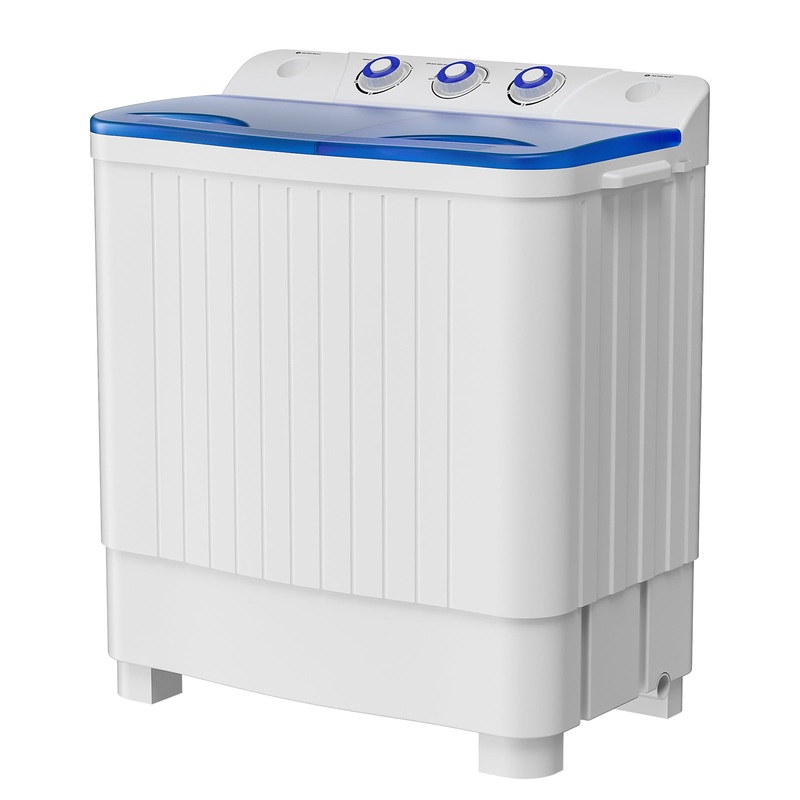 Auertech Portable Washing Machine 20lbs Mini Twin Tub Compact Semi-automatic Washer Spinner Combo with Drain Pump