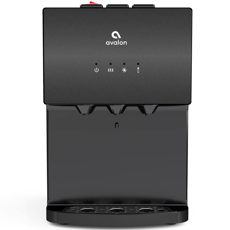 Avalon A12BLK Countertop Bottleless Water Cooler Dispenser in Black Stainless Steel with Self Cleaning Function