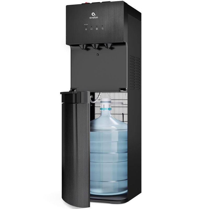 Avalon A3BLK Self-Cleaning Water Cooler Water Dispenser  3 Temperature Settings Black Stainless Steel