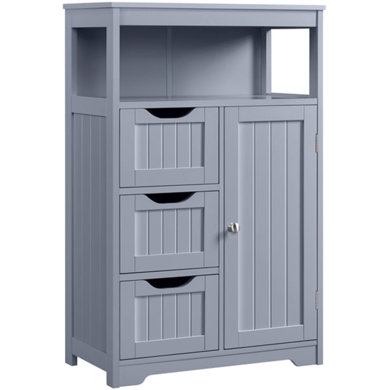 Alden Design Wooden Floor Storage Cabinet for Bathroom, 22L*12W *34H, Gray