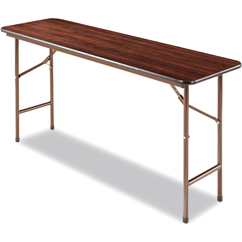 Alera 60 x 18 Melamine Folding Table, Walnut