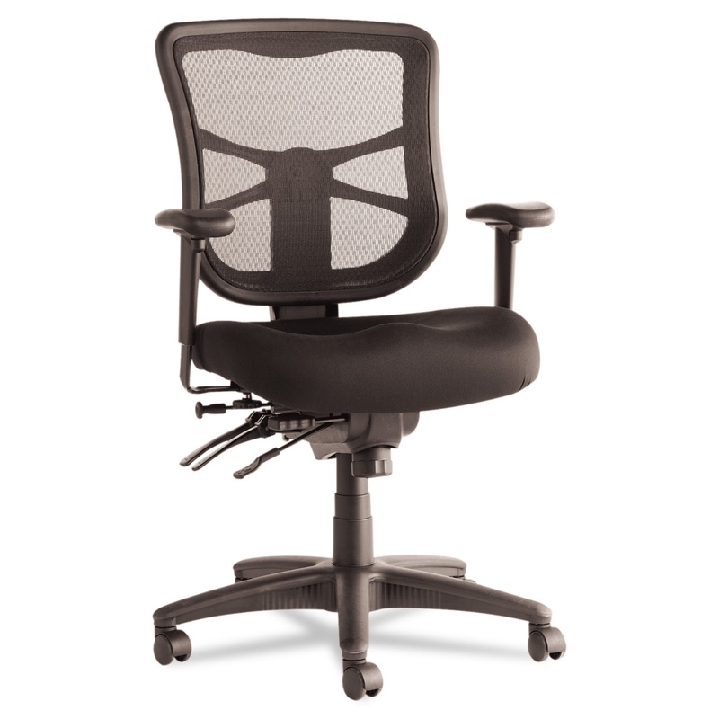 Alera ALEEL42ME10B 17.7 in.  21.4 in. Seat Height Elusion Series Mesh Mid-Back Task Office Chair Supports up to 275 lbs.  Black