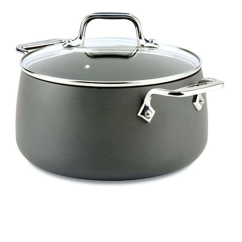 All-Clad HA1 Aluminum Stock Pot with Lid, 4-Quart, Black