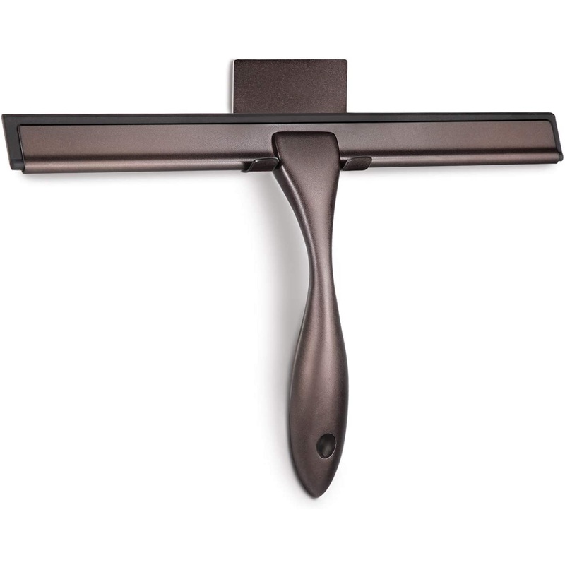 All-Purpose Shower Squeegee Bronze for Shower Doors, Bathroom, Window and Car Glass, Stainless Steel, 10 Inches