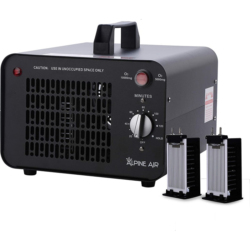 Alpine Air Adjustable 5000-10000 mg/h Double O3 Commercial Ozone Generator Industrial Air Purifier, Ionizer & Deodorizer Ozone Machine for Home, Car, Smoke, hotels, Farms and Pets