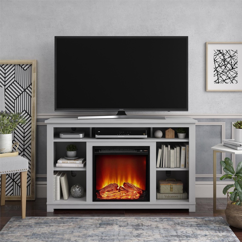 Ameriwood Home Kahle Fireplace TV Stand for TVs up to 55, Dove Gray