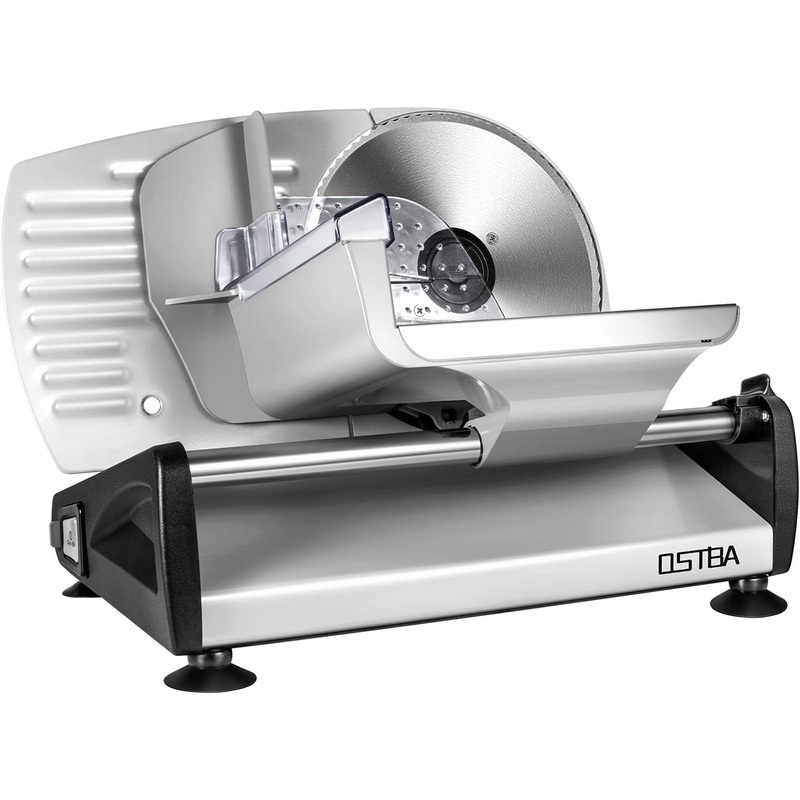 200W Electric Deli Meat Slicer, 7.5 Removable Stainless Steel Blade, Adjustable Thickness, Child Lock  For Home Use