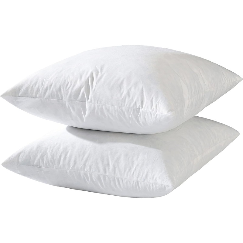 2424 Euro Throw Pillow Inserts-Down Feather Pillow Inserts-Cotton Fabric-Set of 2-White.