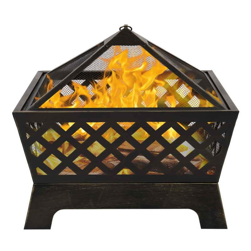 26.4 Fireplace Backyard Wood Burn Heater Steel Bowl Star Patio Fire Pit Outdoor (26.38 x 26.38 x 23)