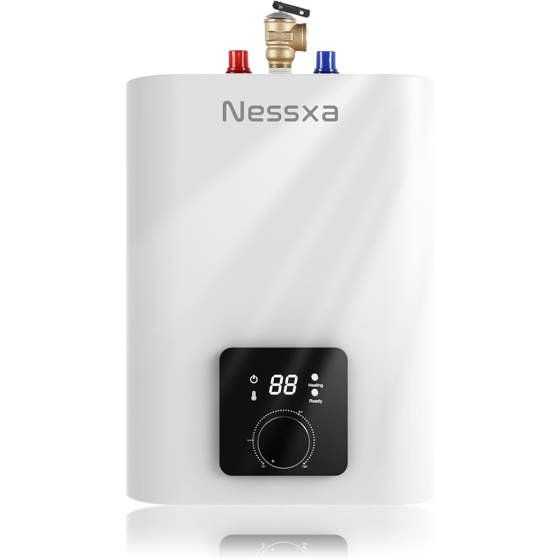 4 Gallon Electric Mini Tank Water Heater, 110V 1500W Instant Hot Water Heater, Compact Electric Storage Water Heater, Point of Use On Demand Under Sink Water Heater for Home Kichen Bathroom
