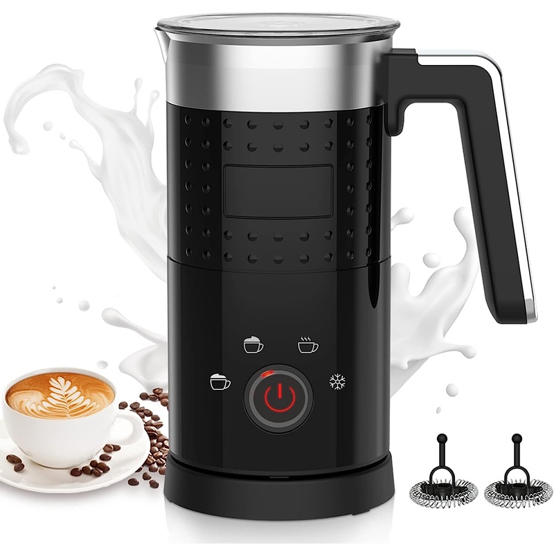 4 in 1 Electric Milk Frother: 10oz/350 mL Large Capacity Electric Milk Steamer for Hot and Cold Milk Froth  Automatic Milk Frother & Warmer for Latte, Cappuccinos, Macchiato, Hot Chocolate