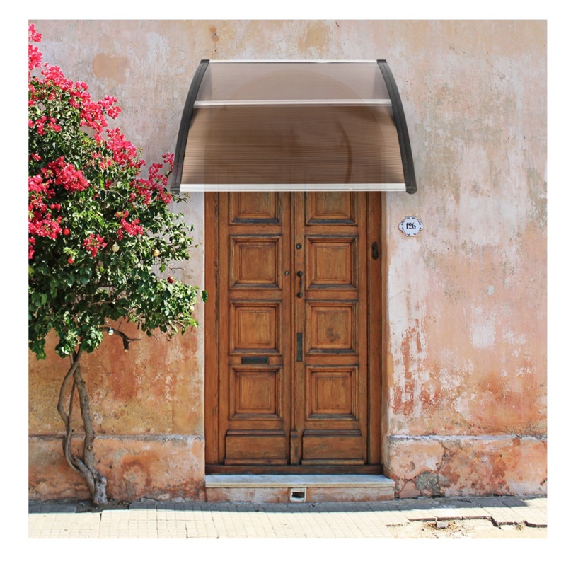 40×40 Back Door Canopy Polycarbonate Window Door Awning Outdoor Patio Shelter (Brown)