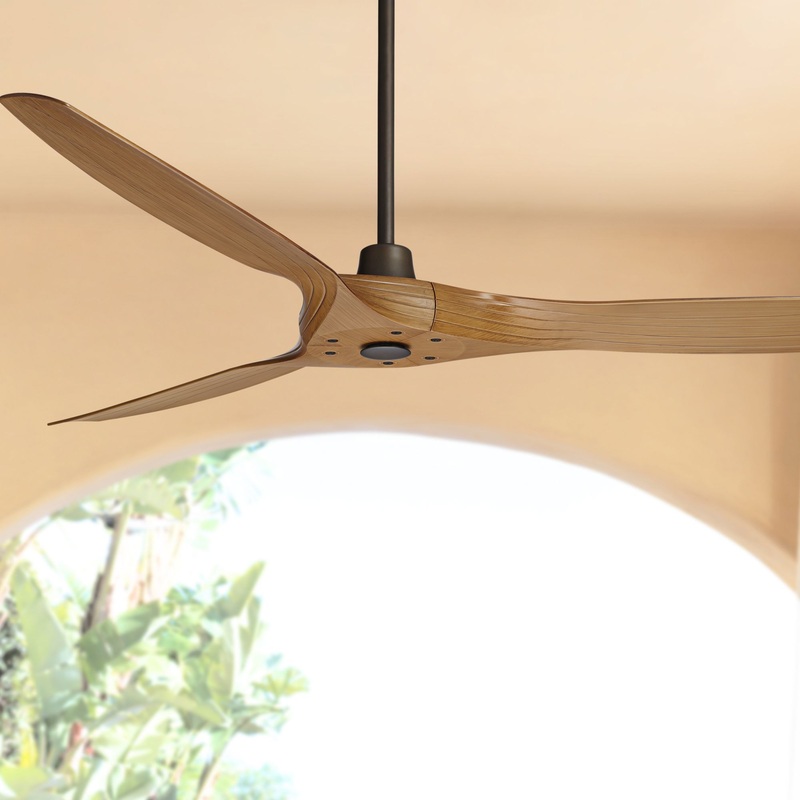 60 Casa Vieja Modern Indoor Outdoor Ceiling Fan with Remote Control Rubbed Bronze Damp Rated for Patio Porch