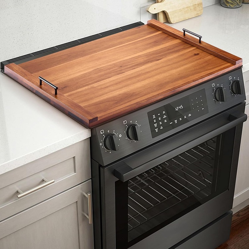Acacia Stove Top Covers for Electric Stove  Noodle Board for Gas Stovetop  Stove Top Covers for Gas Burners  Wooden Kitchen Sink Cover for Counter Space & Decorative Tray (Acacia Wood)