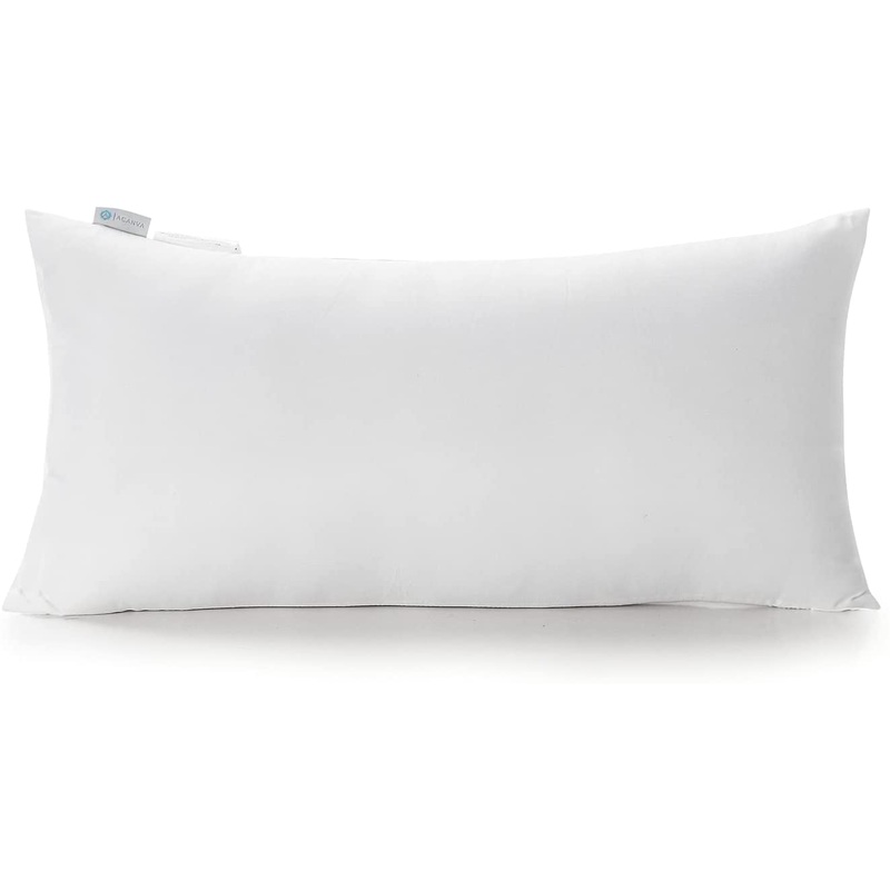 Acanva Decorative Rectangle Throw Pillow Inserts, Hypoallergenic Form Stuffer Cushion Sham Filler, 1626, White