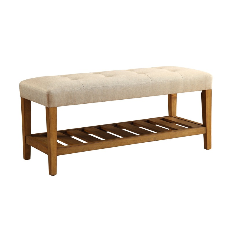 Acme Furniture Charla Bench, Light Gray