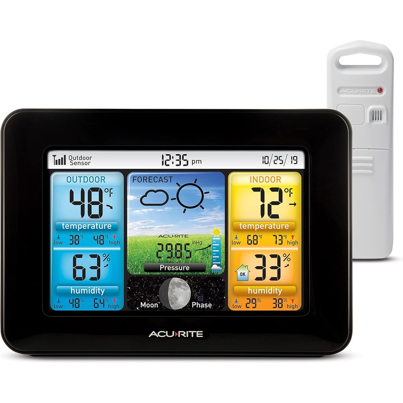 AcuRite Wireless Home Weather Station with Color Display, Indoor Outdoor Thermometer and Temperature Sensor