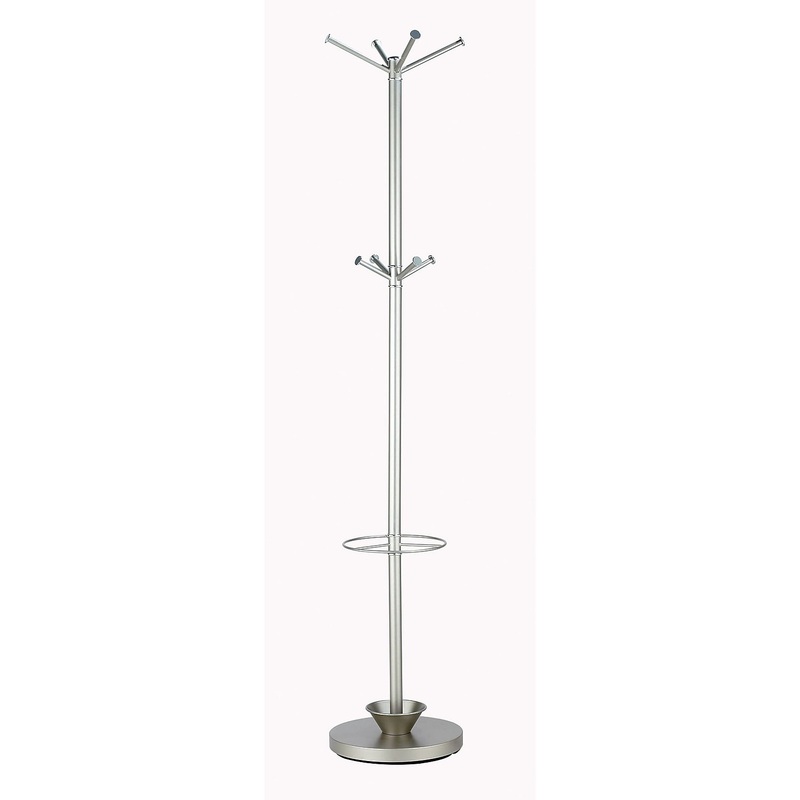 Adesso Quatro Umbrella Stand Coat Rack, Champagne Steel